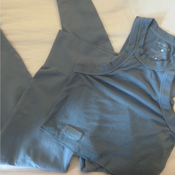 SET ACTIVE Pants - SET ACTIVE ‘Blue Jean’ Set, Leggings L, Tank M